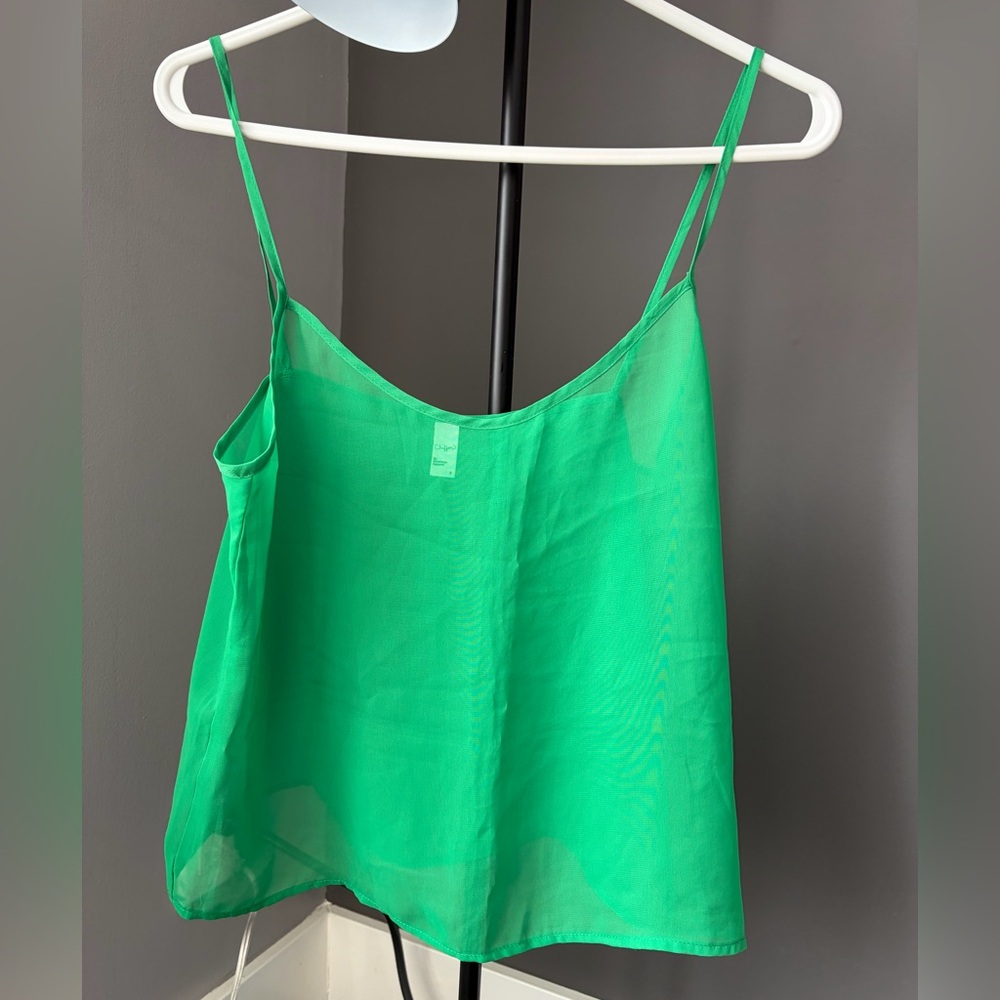 American Apparel chiffon green top size S